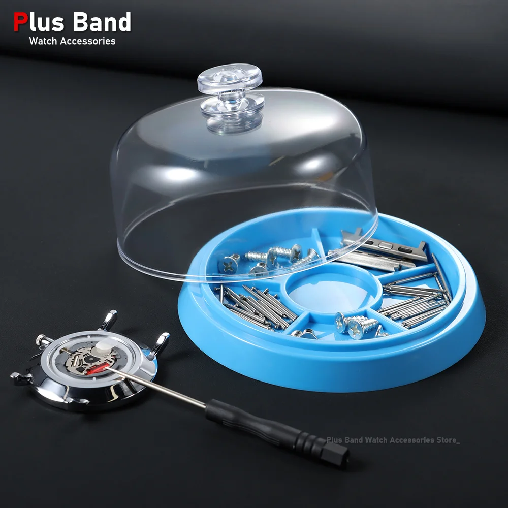 Watch Repair Tool Dustproof Cover Multi Slots Parts Storage Tray Watch Wash Oil Maintenance Holder For Watch Tiny Components