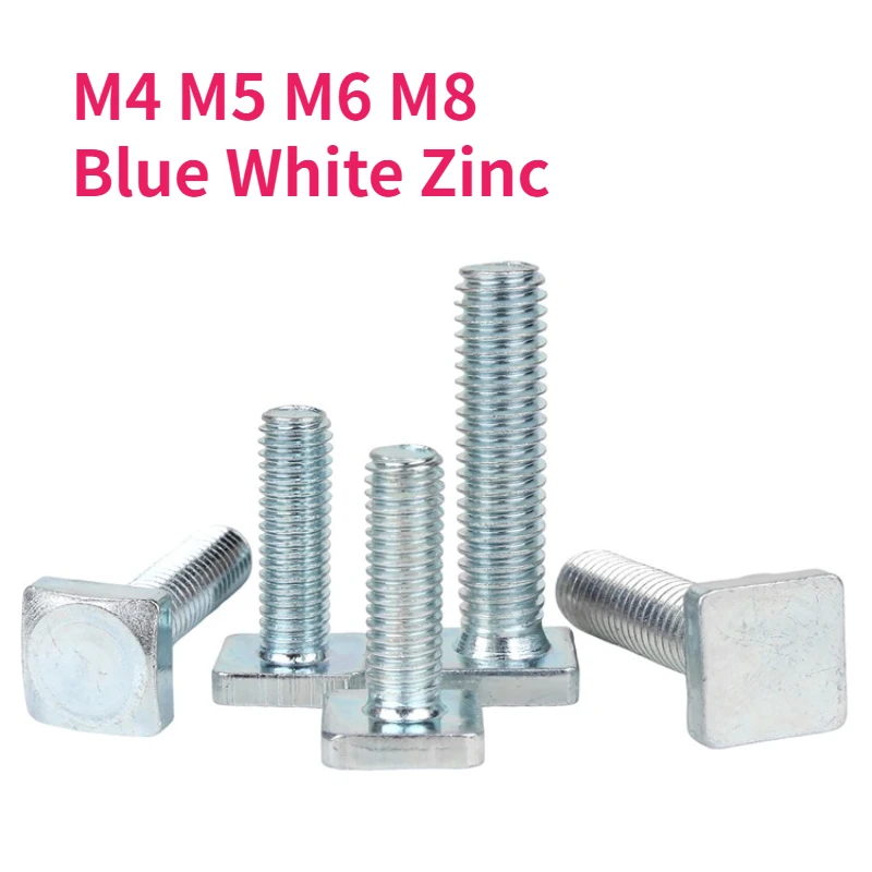 M4 M5 M6 M8 Blue White Zinc Carbon Steel Square Head Bolt Foursquare Quadrate Shape Type Head Machine Screw