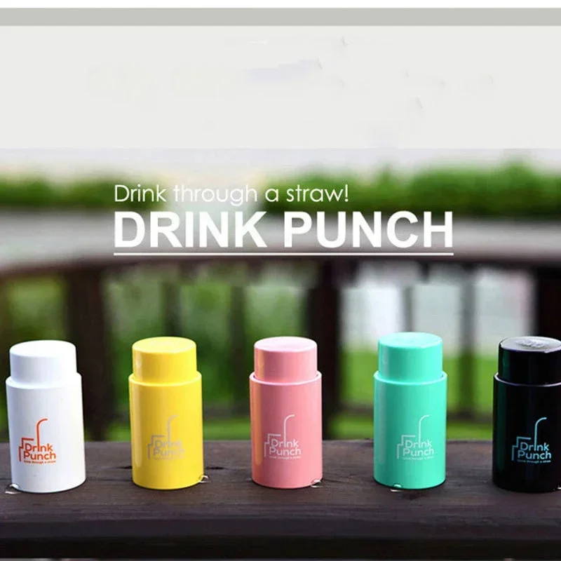 1Pc Mini Bottle Opener Drink Through Straw Drink Punch Water Bottle Cap Hole Maker Juice Beverage Lid Hole Opener For Straws