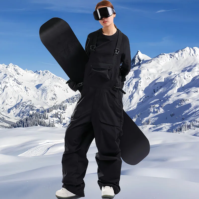 

Warm Snowboard Pant Women Men Snow Trousers 2025 Outdoor Skiing Pants Couple New Winter Windproof Clothes One-Piece Ski Overalls