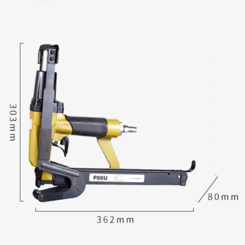 Imagem -02 - Pneumático Pregando Arma Marrom Chip de ar Pregando Arma Sofá Almofada Pano Cobertor Woodworking Pneumático Pistola Prego Grampeador ar P88u