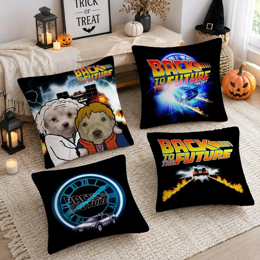 Movie B-Back to the Future Cushion Cover Soft Plush Cushion Case Throw Pillowcase Cozy Home Sofa Bed Living Room Decor