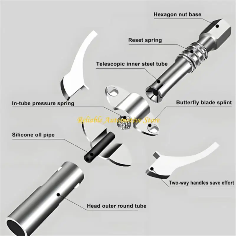 

M68B Grease Needle Nozzle with Double Handle Coupler for Easy Access in Confined Area