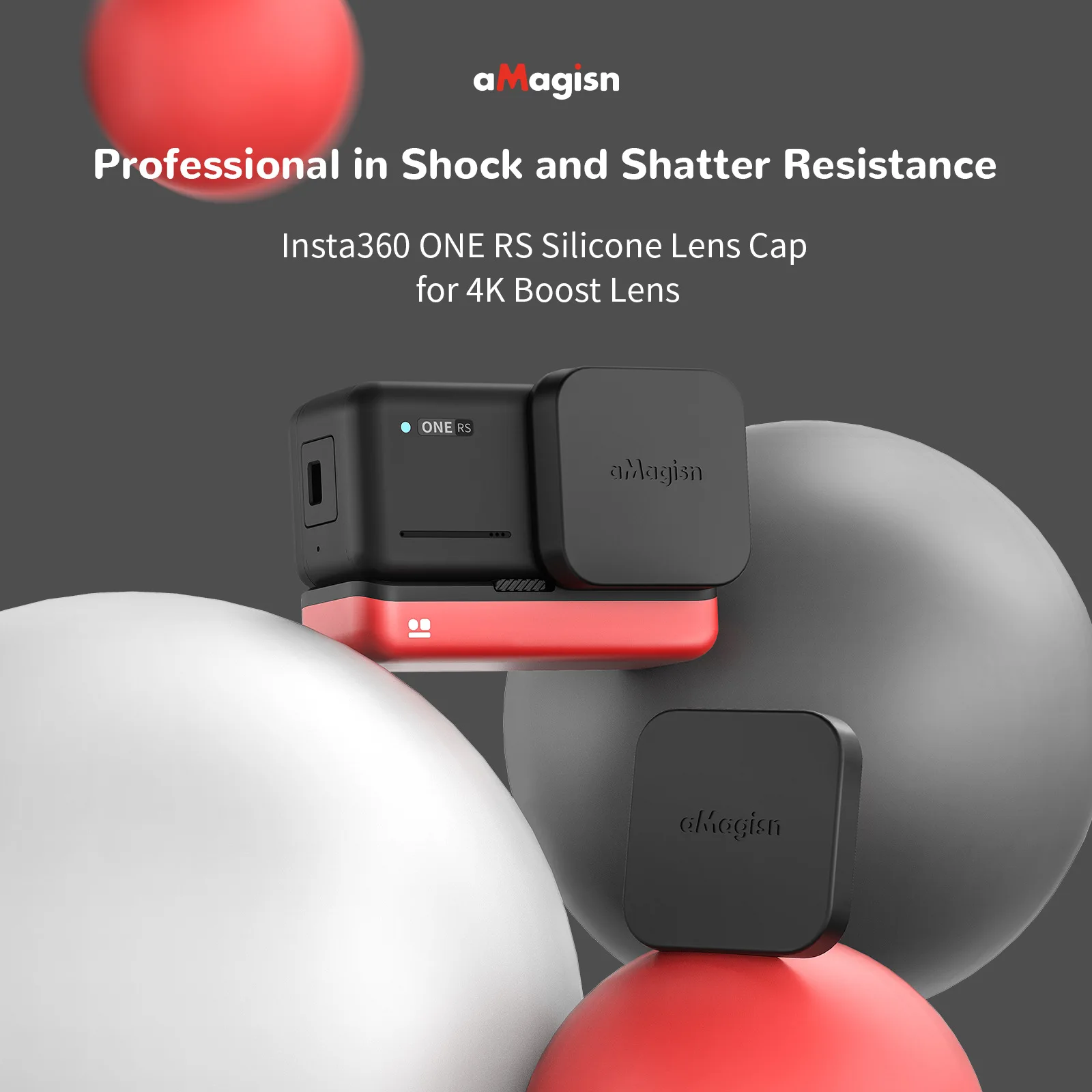 Amagisn Voor Insta360 Een Rs 4K Groothoek Verbeterde Lens Siliconen Beschermhoes Lens Cover