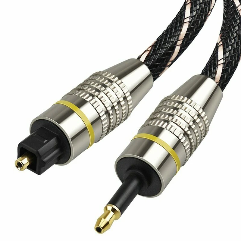 Som digital toslink para mini cabo óptico, 3,5mm, spdif, 5m