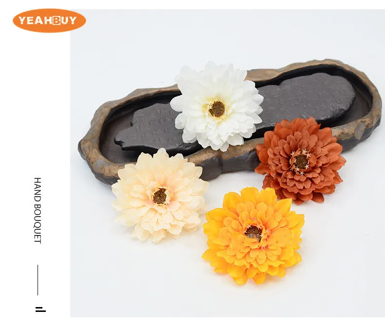 10 cm 12 Farben Künstliche Seidenblüten Chrysantheme Simulation für DIY Hochzeitsstrauß Wand Garten Blumen Zubehör – Detail 3