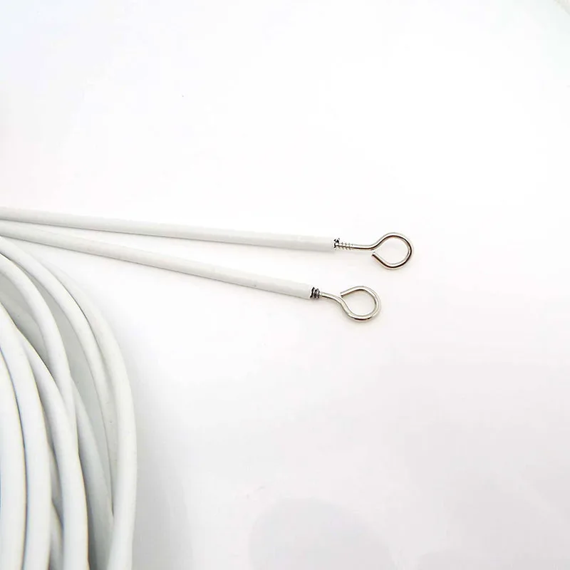 1M 2M 3m PVC Window Cord Cable Net Curtain track Wire White Windows wall hanging Line with HOOKS EYES For  car Caravans Boats