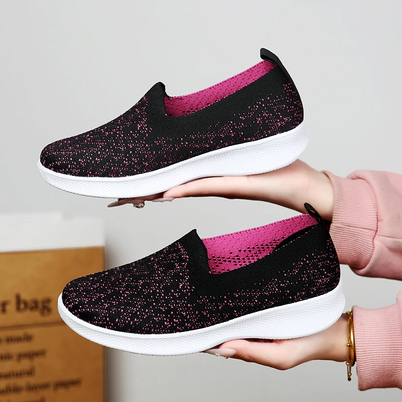 

Women Summer Casual Loafers Flat Bottomed Outdoor High-quality Sports Soft Sole Walking Mesh Comfortable Vulcanized Shoes 36-44