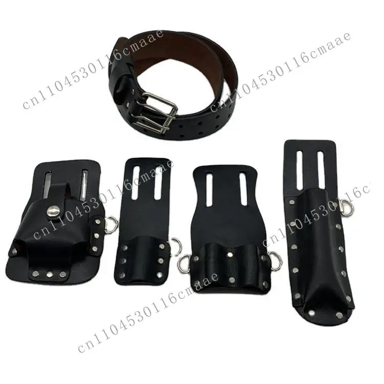 4-Piece tool belt scaffolding tool rack set construction leather tool bag