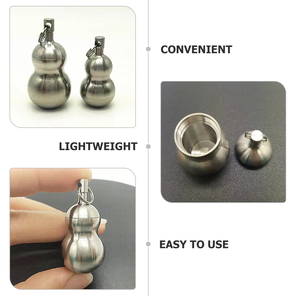 

Titanium Alloy Pill Container Small Portable Medicine Case Emergency Travel Organizer Pocket First Aid Box Pendant Keychain