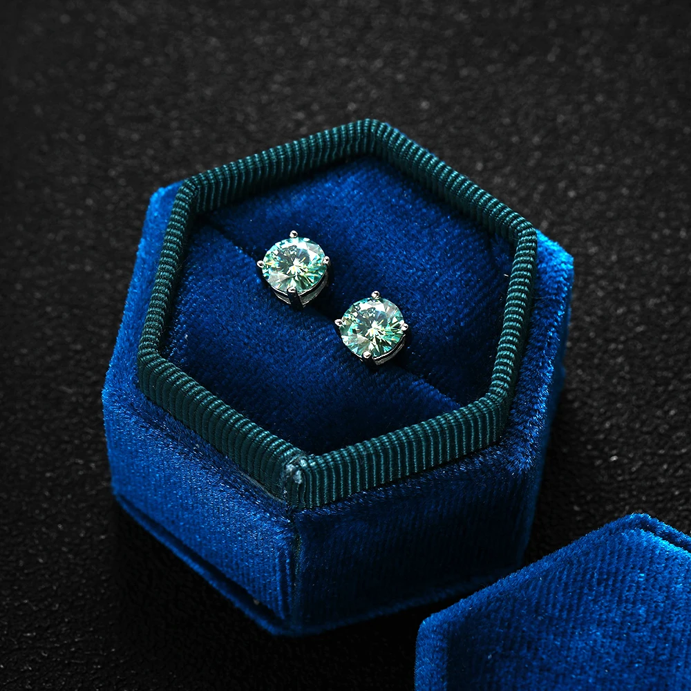 D Color Sparkling Moissanite Earrings for Women Men, 925 Sterling Silver Base Plated 18K White Gold, Fine Jewelry for Party Anniversary Holiday Gift Accessories