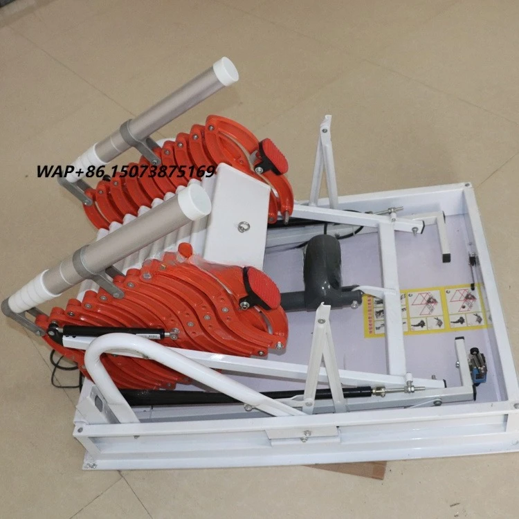 Adjustable Steel Telescopic Electric Remote Modern Attic Stairs Folding Ladder European Motor 300kg Capacity Floating Steel
