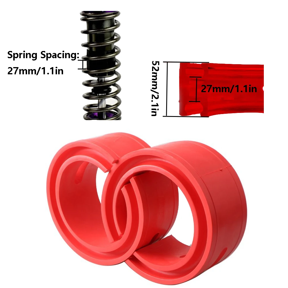 2pcs Car Rubber Shock Absorber Spring Bumper Buffer Power Cushion Spring Suspension Buffer Car Automobile Suspension Buffers Red