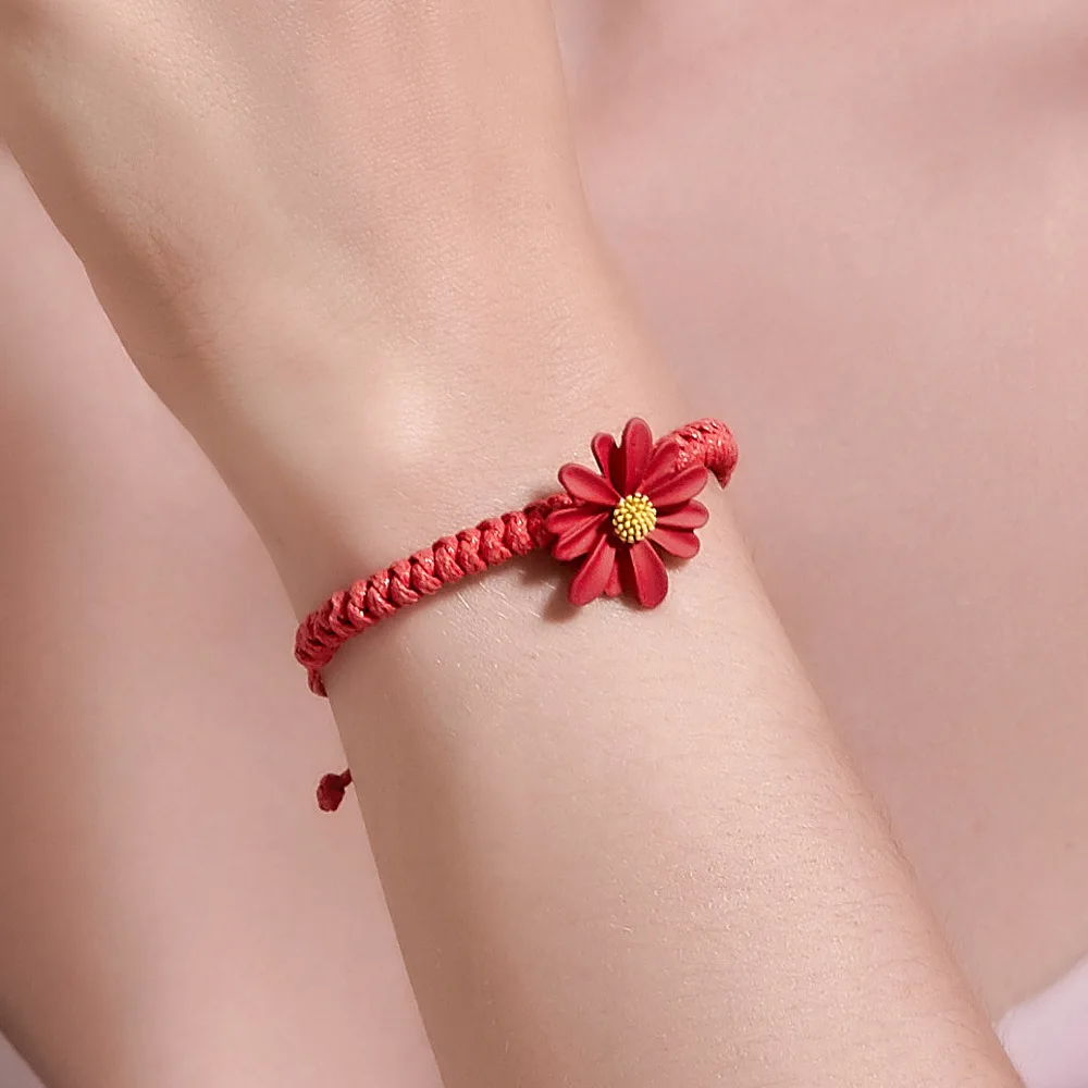Creative Trendy Design Small Daisy Bracelet Hand-Woven Hand Rope Simple Bracelet For Students Delicate Hand Ornaments