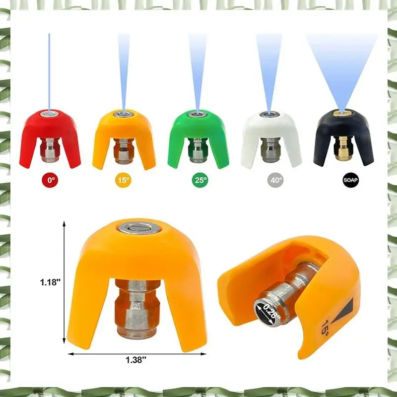 

5 Pack Quick Connect Pressure Washer Nozzle Tips Without Base-For SPX3000 Series & Universal Pressure Washers Easy Install