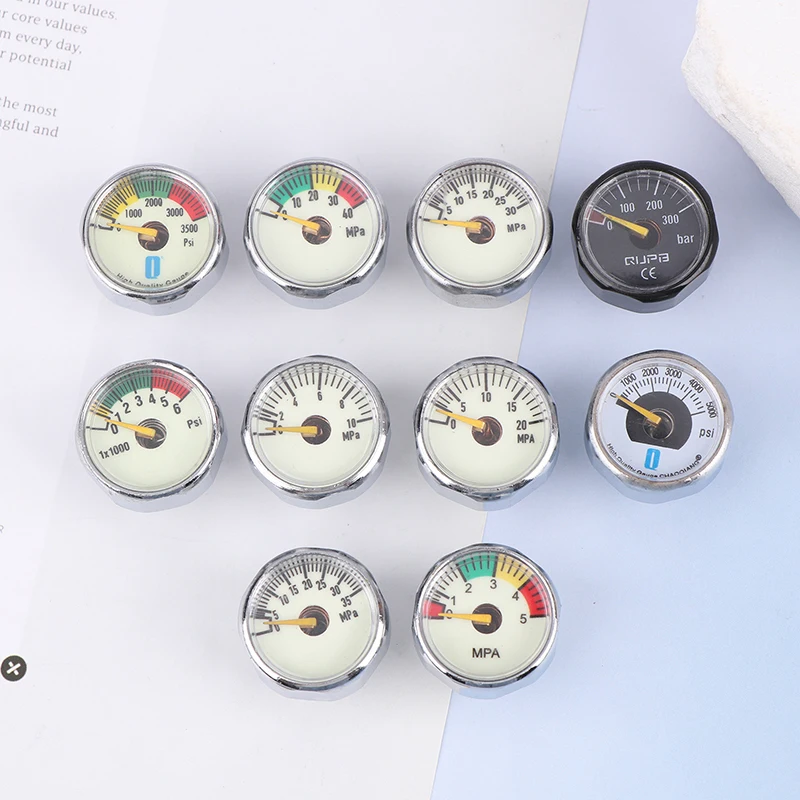 Air Mini Micro Pressure Gauge Manometer | Thread M10 M8 | 5MPA 10MPA 20MPA 30MPA 35MPA 40MPA 300BAR 3500PSI 5000PSI 6000PSI