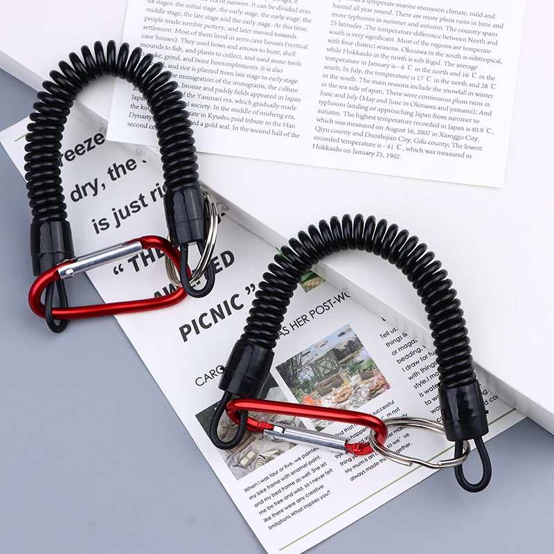 New Retractable Spring Elastic Rope Hook Security Gear Key Chain Tool For Hiking Camping Anti-lost Phone Keychain CarabinerAcc