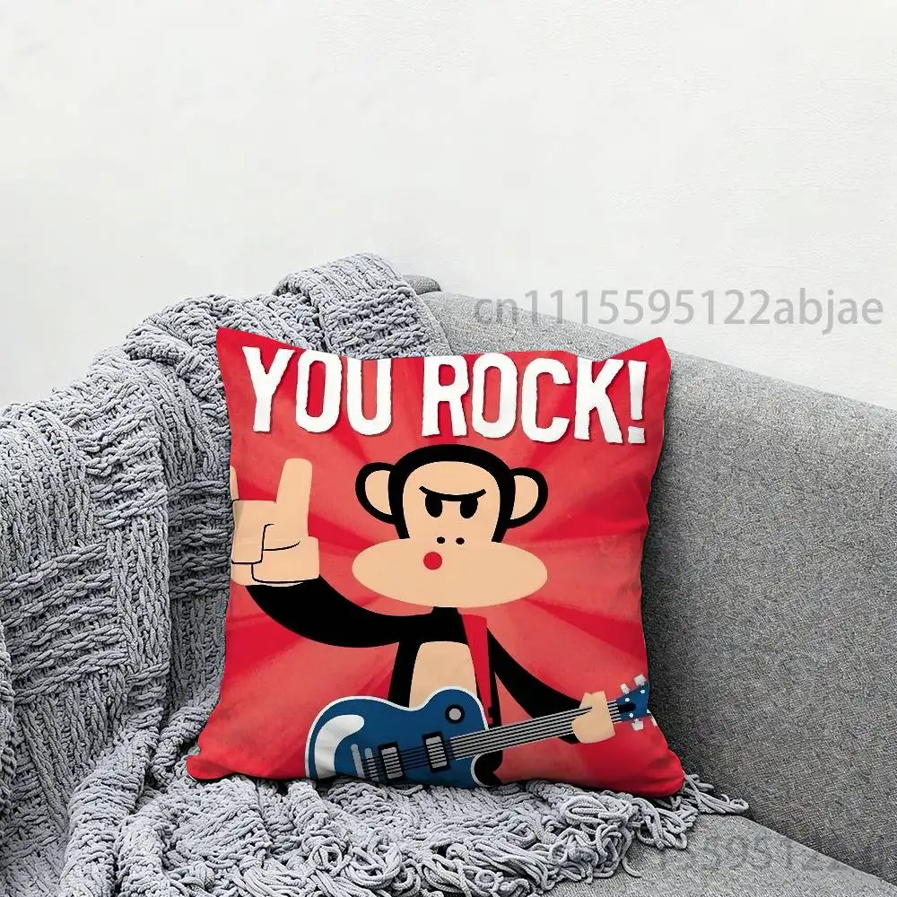 monkey P-Paul F-Frank Throw Pillow Case 40x40cm Decoration DIY Square Chair Pillowcase Pad Cover