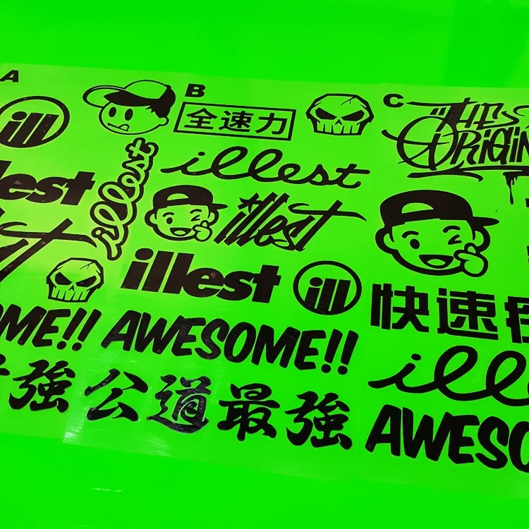 

Автомобильные наклейки на окно, двери, заднее лобовое стекло для JDM Illest Awesome Words, модные автомобильные наклейки, водонепроницаемые