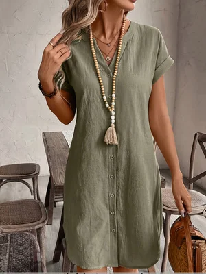 

Летнее повседневное платье-рубашка