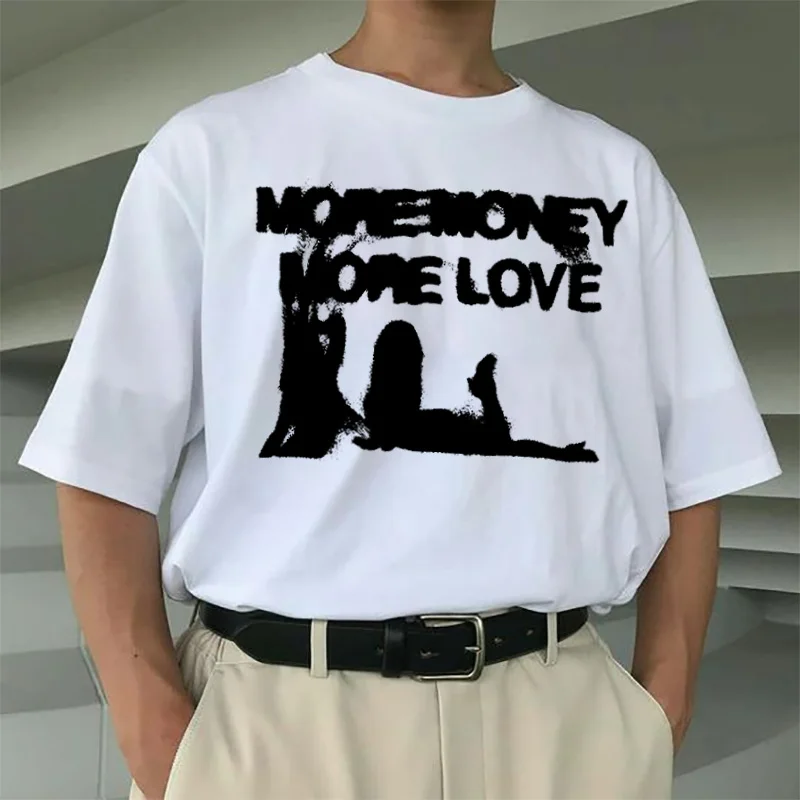 Men Tshirt Oversized Cotton Letter Y2k Streetwear Hip Hop Korean Harajuku Vintage Graphic Short Sleeve Tops Aesthetic Clothing image 5
