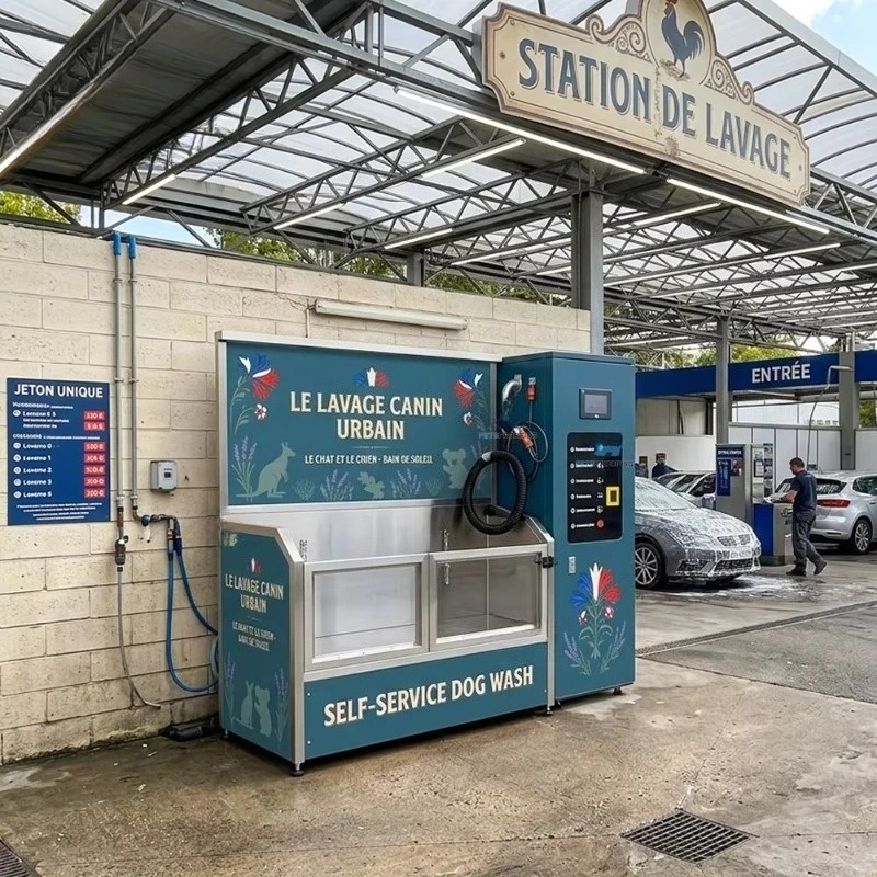 Pet Supplies Wash Station - Tierwaschstation 24/7 Selbstbedienungs-Hundebadestation mit Abfluss für