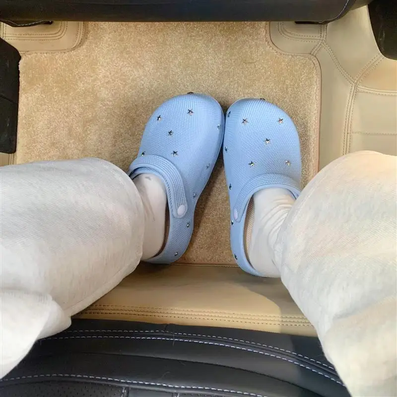 Sweet Cool Star Holes Shoes Thick Bottom Heightening Summer Outdoor Wear EVA Anti-Slip Deodorant Headed Sandals round Head