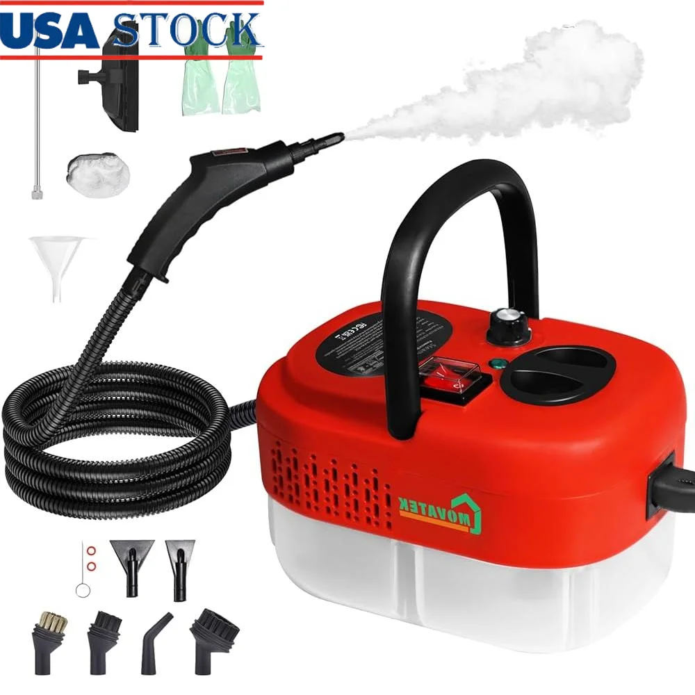 

Handheld Steam Cleaner 1200ml Large Tank High Pressure Multi Surface Cleaner Floors Upholstery Grout Windows Cars Kitchen