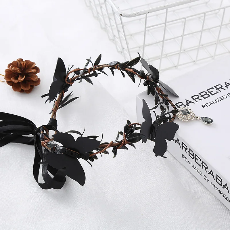 

1Pc Gothic Black Butterfly Hair Hoop Headband for Women Girls Halloween Hair Crowns Hairband Halloween Costume Party Headpiece