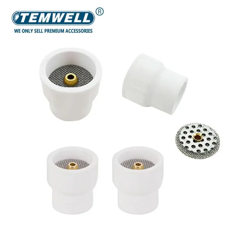 Kit de taza de alúmina con boquilla de cerámica blanca, Kit de antorchas WP17 20 26, pinzas rechonchas, juegos de lentes de Gas corporal, 11 piezas,
