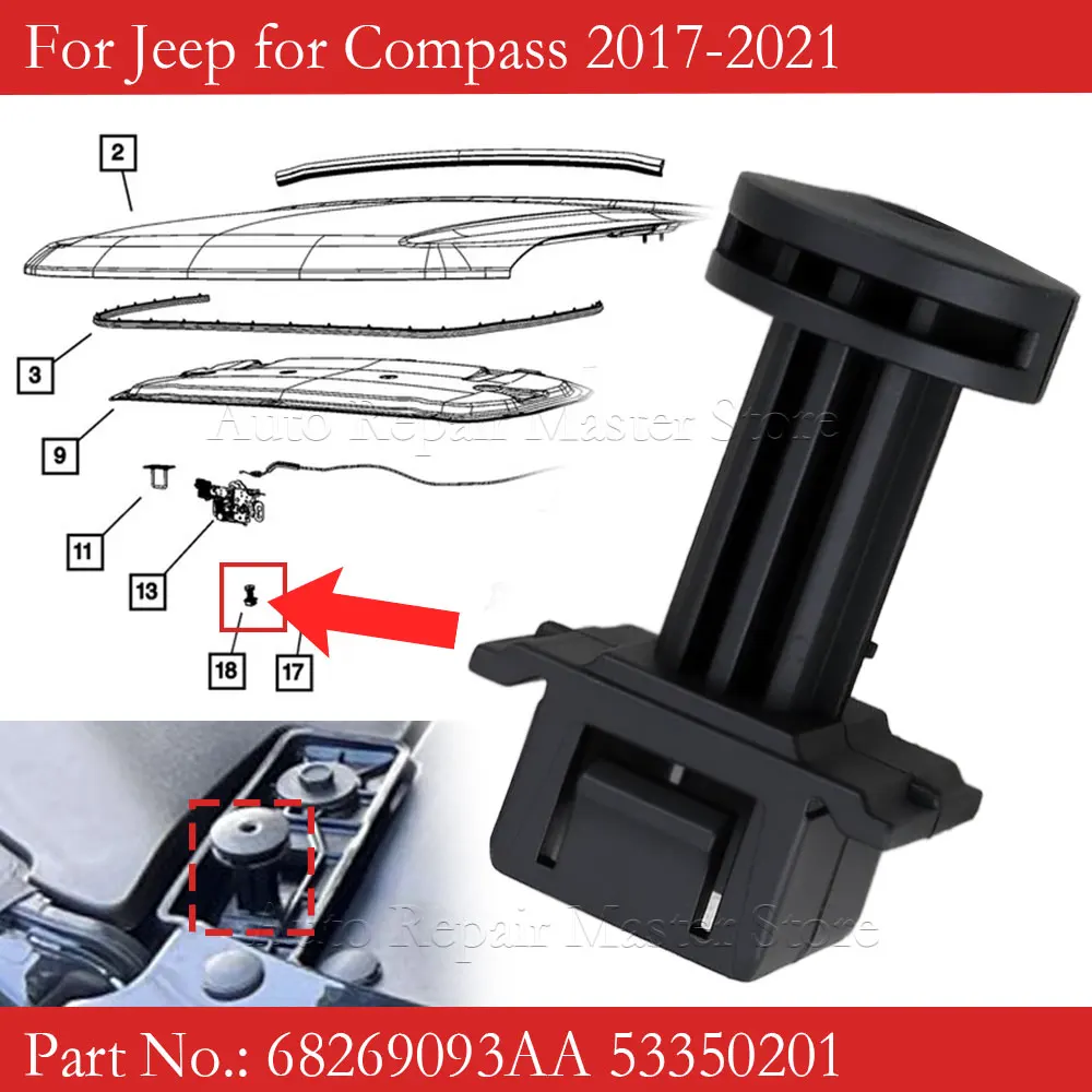 Car Stop Bump Hood Rubber Pier Buffer Block For Jeep For Compass 2017-2021 Stop Bump Hood Cover Buffer Block 68269093AA 53350201