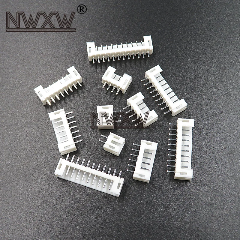 50Pcs PH2.0MM-2P/3P/4P/5P/6P/7P/8P/9P/10P/11P/12P Wit Blokaansluiting Rechte Naald Zetel 180 Graden