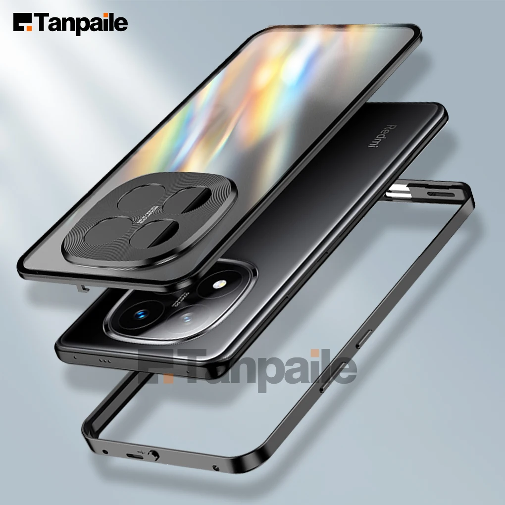 

Luxury Aluminum Metal Bumper Case for Redmi Note 14 Pro+ Case Tempered Glass Lock Magnet Cover