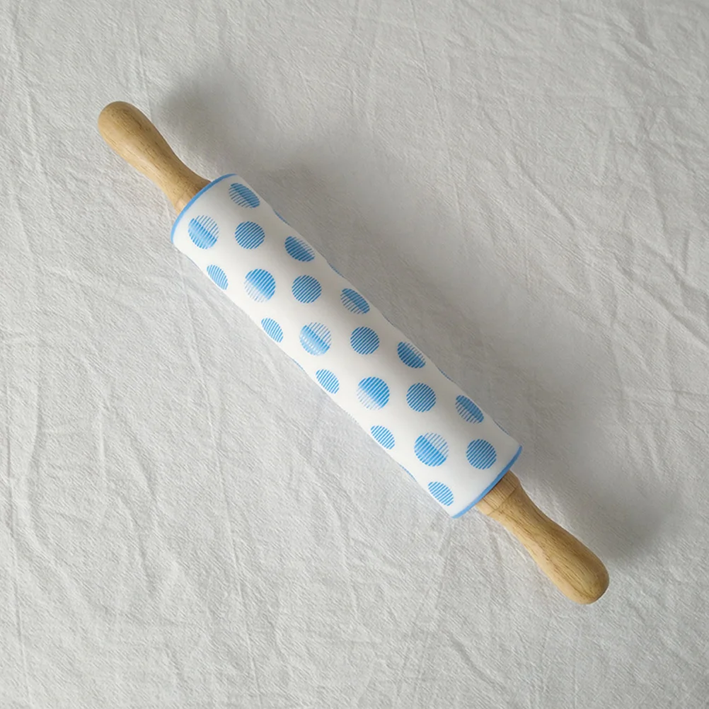 

1Pcs Non-Stick Wooden Rolling Pin with Christmas Design Dough Presser for Pastry Baking Reusable Kitchen Roller