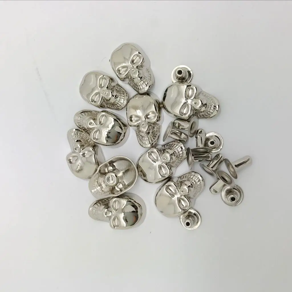 Alloy Skull Rivet Studs Leathercraft Accessories Punk Style Spike Rivet Spots for DIY Shoes Bags Clothing