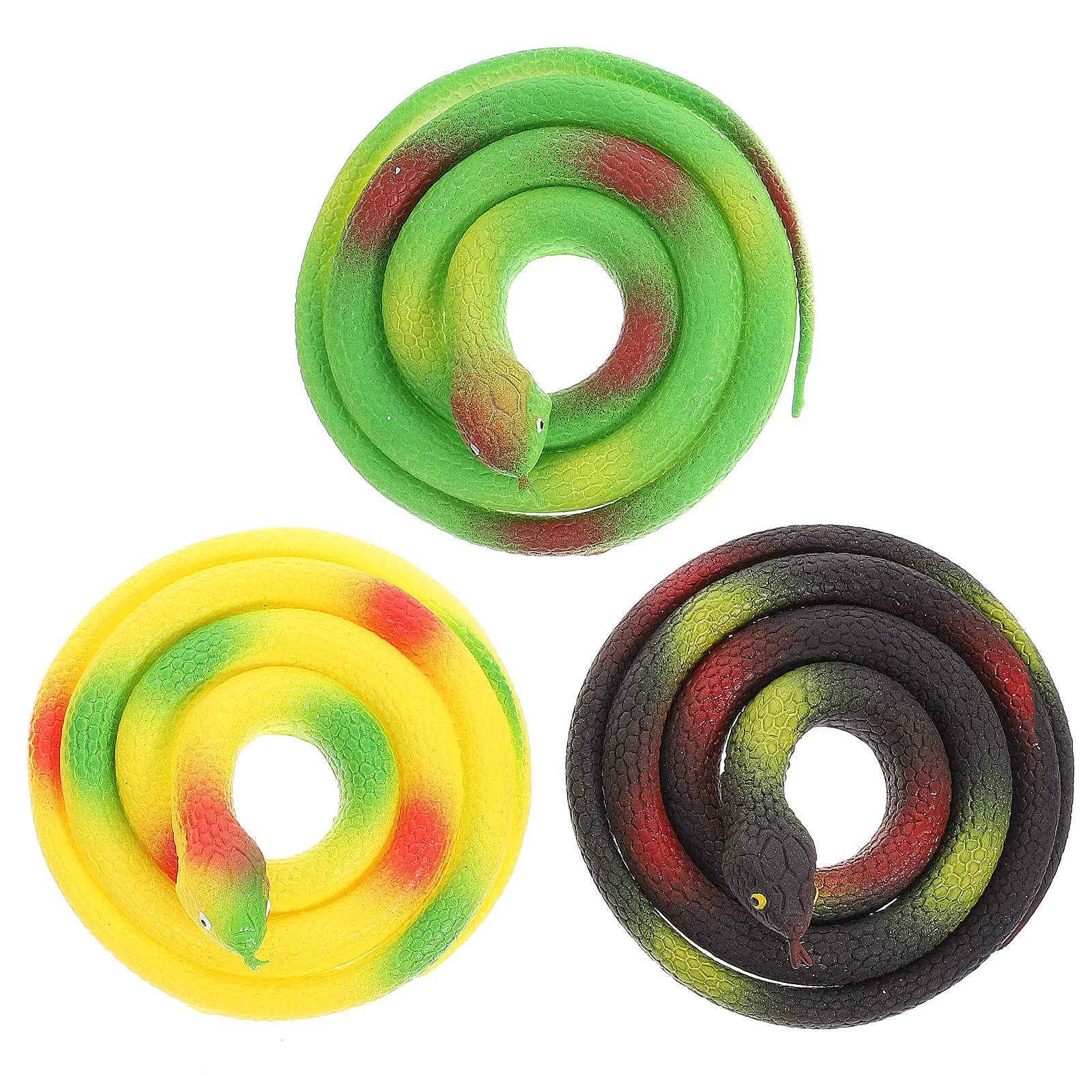 

3Pcs Realistic Large Rubber Snakes Halloween Party Props Spooky Snake Decor Garden Scare Prank Gift Table Decoration Favor