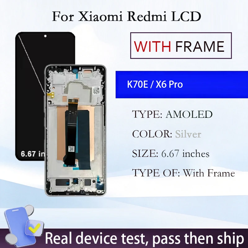 Nieuw AMOLED LCD-touchscreen voor Xiaomi Poco X6 Pro, geschikt voor het vervangen of repareren van het display. Onderdeel voor het scherm van de Redmi K70E-telefoon.