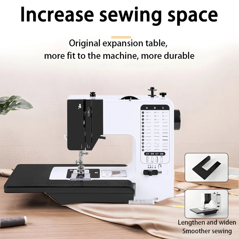 Sewing Machine Portable Mini Handy Replaceable Presser Foot 38 Stitches Overlock Knitting Start Button Electrec With Pedal Table