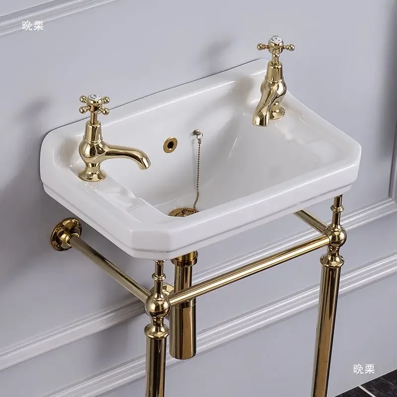 Butterfly ceramic bathroom new ceramic wall-mounted classical double-hole bathroom hanging basin