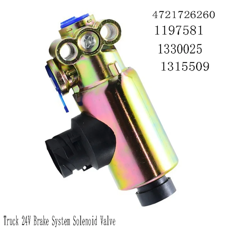A80X-4721726260 Katup Solenoid Sistem Rem 24V Truk untuk Scania CF65 CF75 CF85 XF95 XF105 1197581 1330025 1315509