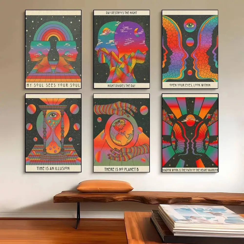 My Soul Sees Your Soul Art Poster Self-adhesive Art Waterproof Paper Sticker Coffee House Bar Room Wall Decor