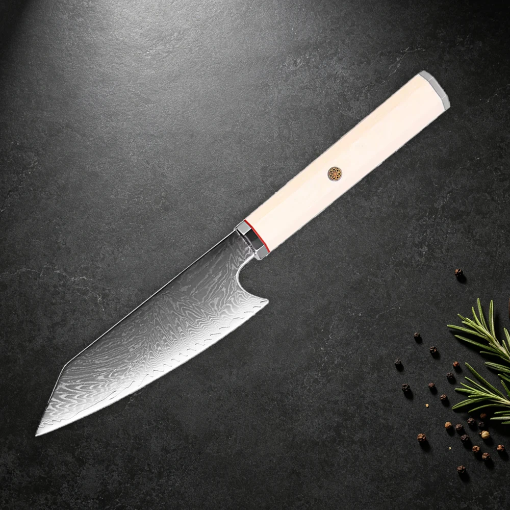 XITUO Japanese VG10 Damascus Steel 6“ Kiritsuke Knife 67Layer Professional Chef Knife Sushi Sashimi Knife Imitation Ivory Handle