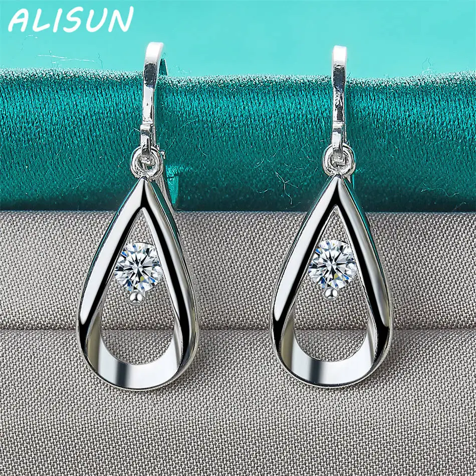 ALISUN-pendientes de circonitas de Plata de Ley 925, pendientes colgantes, joyería de moda, accesorios de boda Nobles Grace