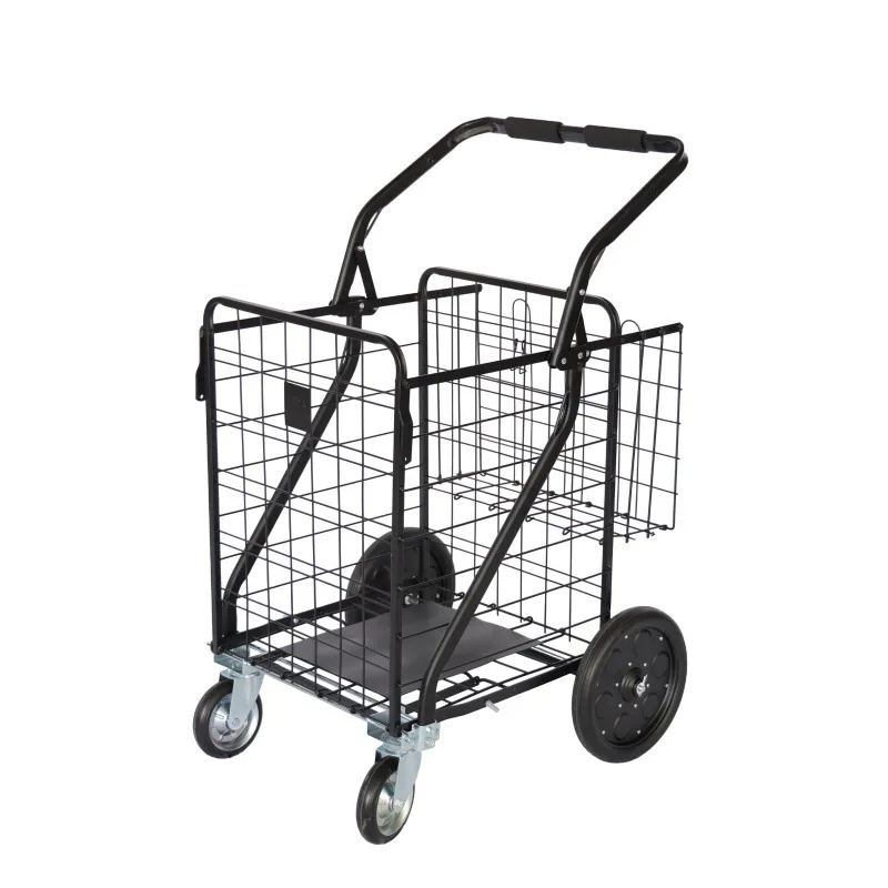 Carrito de compras plegable de gran capacidad, carrito de compras para supermercado y hogar, carrito plegable para tirar de mercancías exprés para ancianos