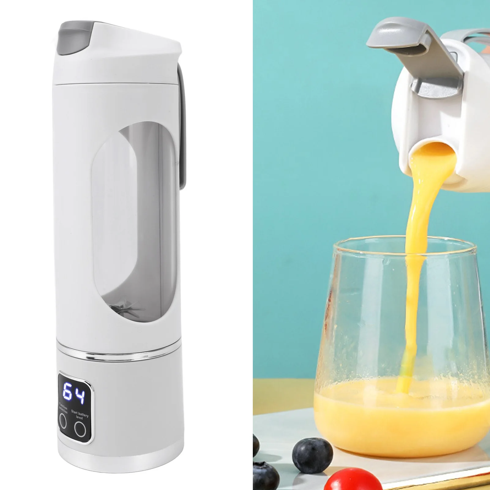 

Портативная чашка для соковыжималки с перезаряжаемой от USB — электрический блендер емкостью 450 мл для смузи, путешествий, кухни и офиса — высокоскоростная смешивание