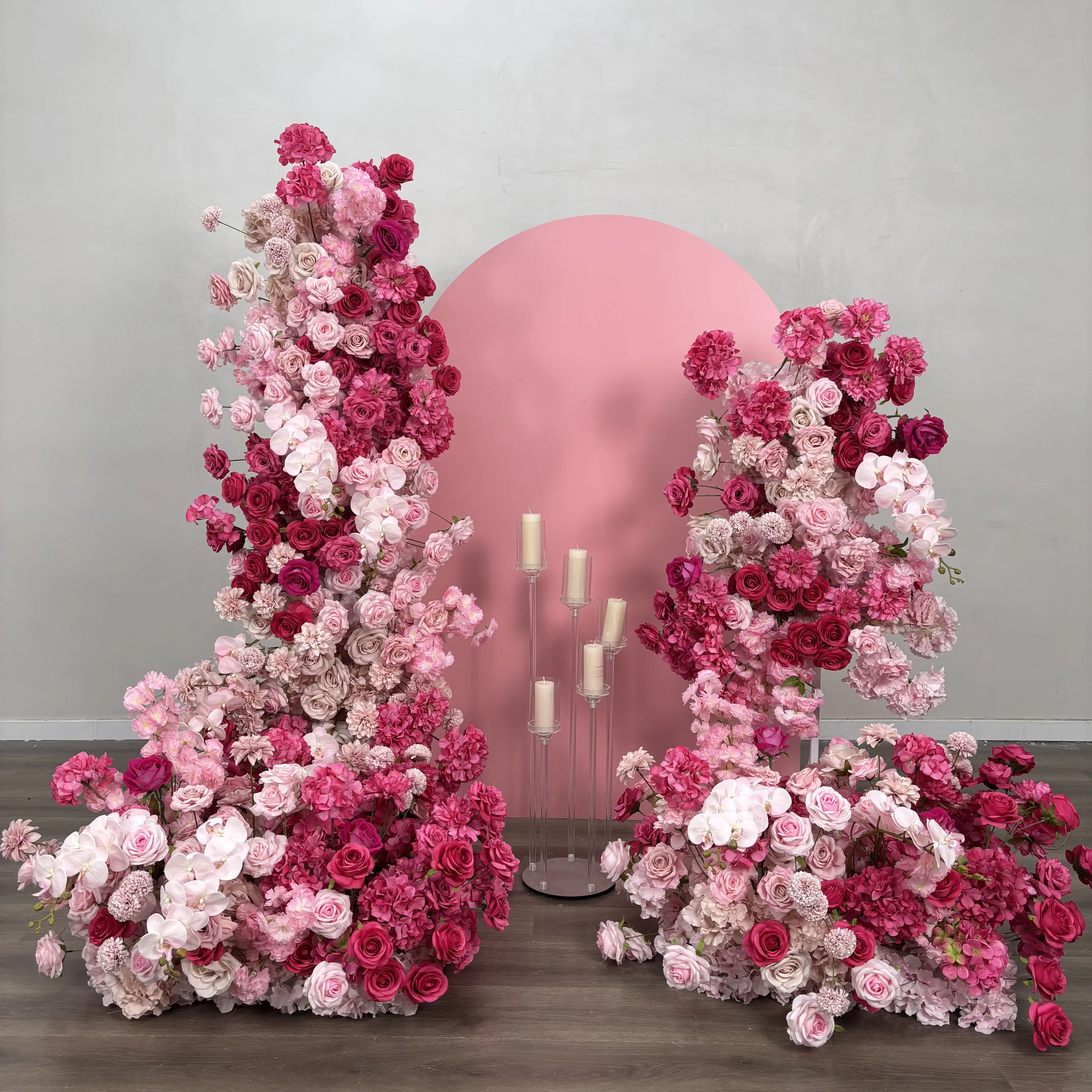 

Popular Artificial Flower Backdrop Featuring Romantic Pink Roses For Indoor And Outdoor Wedding Decorations