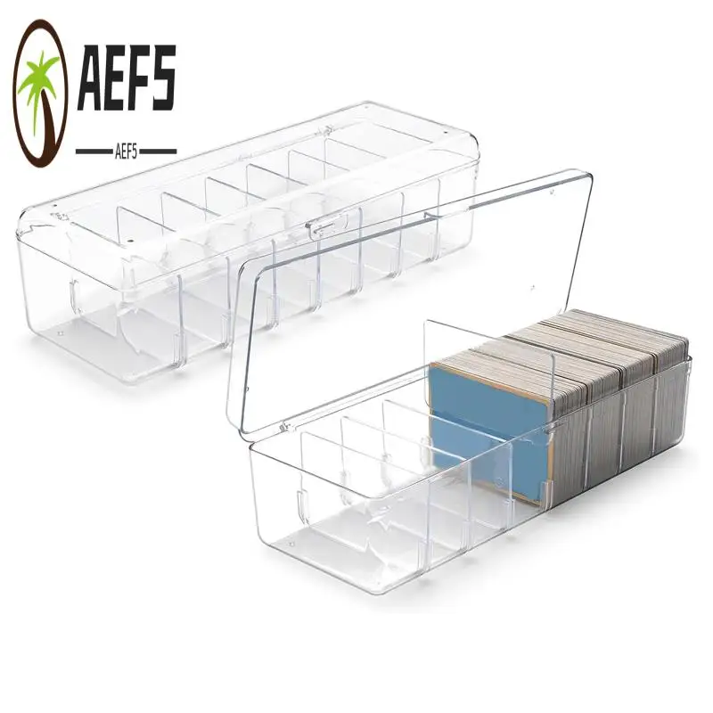 

AEF5-2 шт. Коробка для хранения торговых карточек Пластиковая коробка для хранения карточек со съемными разделителями для стандартных карточек