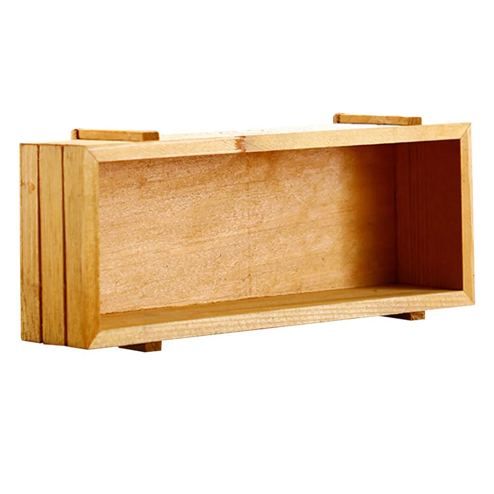 Vintage Wooden Box Bar Tool Storage Holder Bitters Bottle Organizer Desktop Decorative Case Portable Rustic Multifunctional