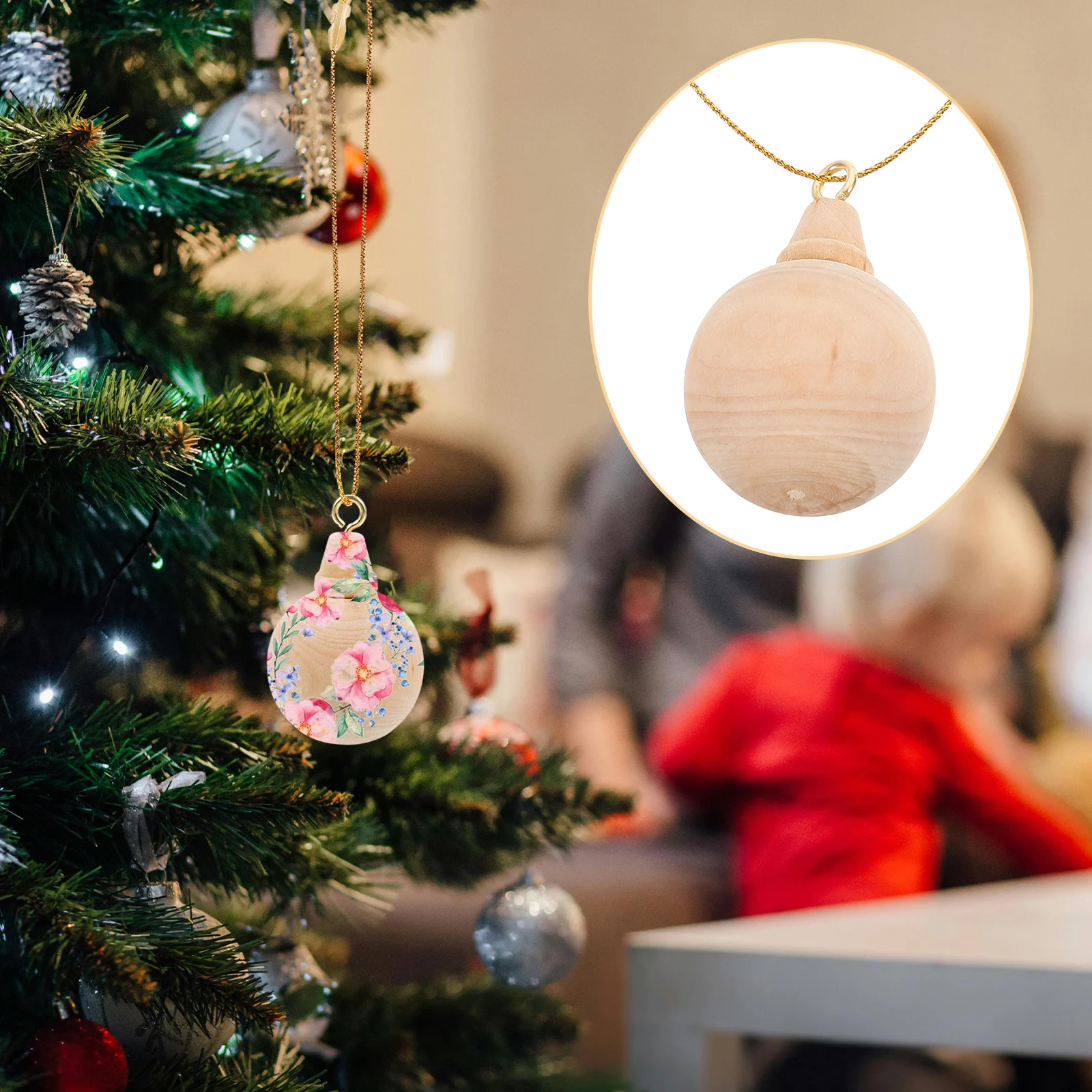 

10Pcs DIY Blank Wooden Christmas Ornament Unfinished Wood Crafts Xmas Decor for Creative Holiday Home Decoration