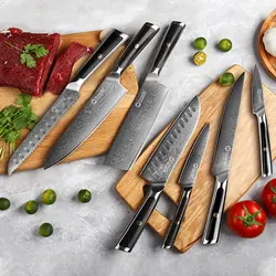 Sunnecko Damascus Steel Kitchen Knives High Carbon VG10 Core Blade Cut Japanese Chef's Knife Ultra Sharp Vegetable Meat Slicer